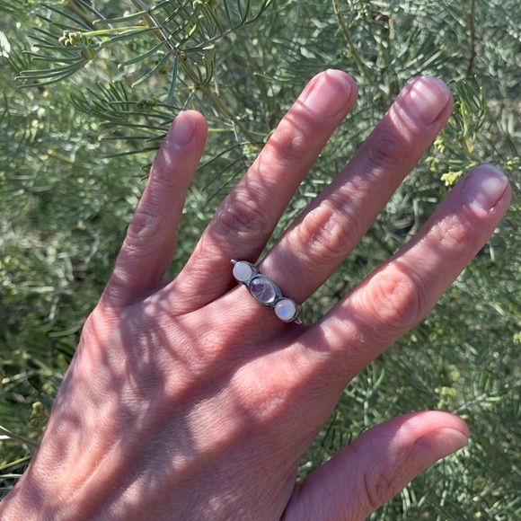 Sterling silver and moonstone ring - Picture 2 of 13